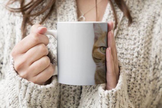 Mug - Chat - Langue - Wit - 350 ML - Tasse - Cadeau Sinterklaas - Cadeaux de Noël - Cadeaux de chaussures - Cadeaux à distribuer