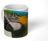 Mok - De kop van een kleurrijke blauwkeelara - 350 ML - Beker