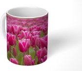 Mok - Roze tulpen en windmolen - 350 ML - Beker