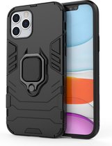 Mobiq - Hybride Magnetische Ring Case iPhone 12 Pro Max - Zwart