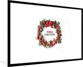 Fotolijst incl. Poster - Winter - Mistletoe - Kerstkrans - 90x60 cm - Posterlijst - Kerstmis Decoratie - Kerstversiering - Kerstdecoratie Woonkamer - Kerstversiering - Kerstdecoratie voor binnen - Kerstmis