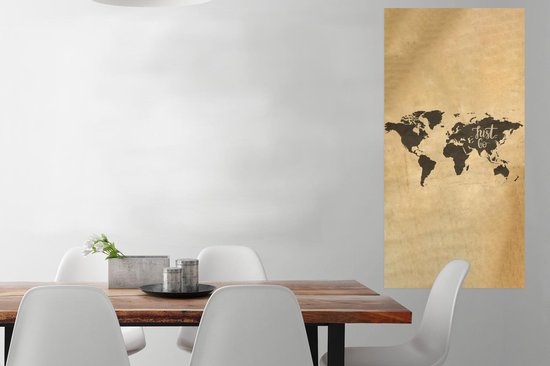 Affiche Carte du Wereldkaart - Carte - Proverbes - 60x120 cm