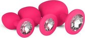 Siliconen Buttplug Met Diamant - Roze - Sextoys - Anaal Toys - Dildo - Buttpluggen