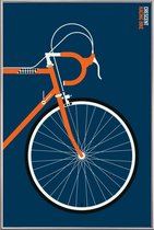 JUNIQE - Poster met kunststof lijst Icons Crescent Front -30x45 /Blauw