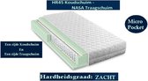 1-Persoons Matras - MICROPOCKET HR45 KOUDSCHUIM/NASA traagschuim 7 ZONE 23 CM   - Zacht ligcomfort - 70x210/23