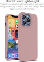 Hoesje Geschikt voor iPhone 13 Pro Max – Liquid siliconen backcover – Licht Roze