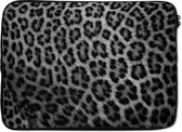 Laptophoes - Panterprint - Case - Dierenprint - Laptop sleeve - Bruin - Zwart - 14 inch