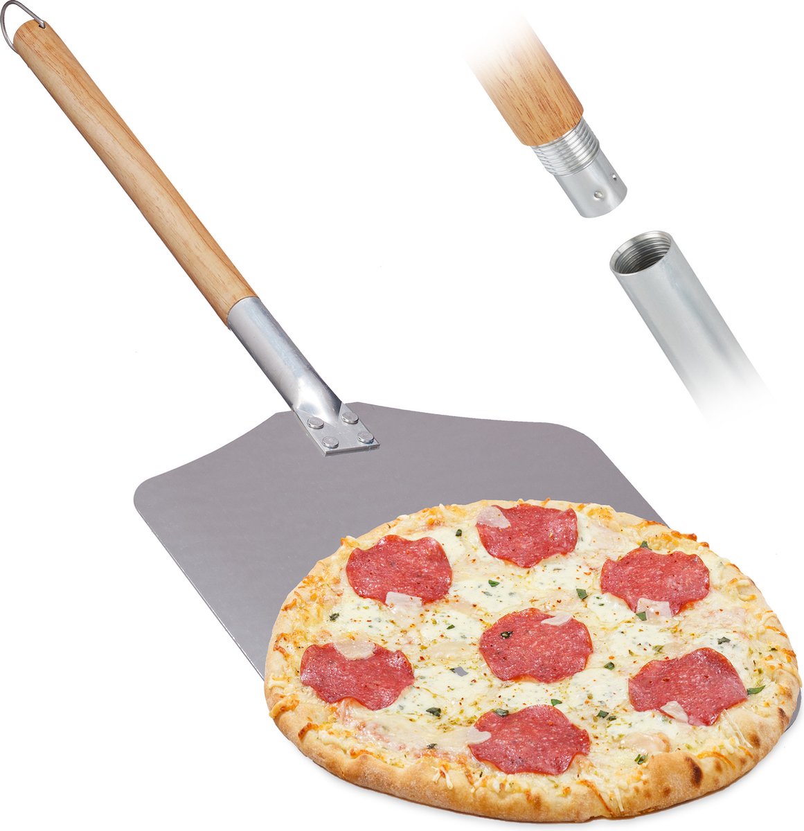 Pelle à Pizza Decopatent® - Pelle à Pizza Carrée avec Long Manche en Bois  (80cm) 