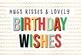 Kaart - Daisy - Hugs kisses and lovely birthday wishes - DSY050