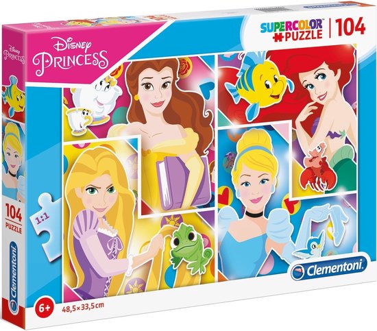 Clementoni - Puzzel 104 Stukjes Pricess, Kinderpuzzels, 6-8 jaar, 27146 ...