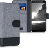 kwmobile telefoonhoesje voor Google Pixel 3 - Hoesje met pasjeshouder in grijs / zwart - Case met portemonnee