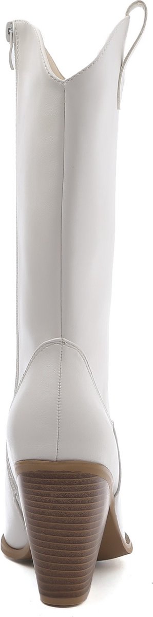 Smile Favorites® Dames Cowboylaarzen,Laarzen - Wit - Imitatieleer - Maat 37