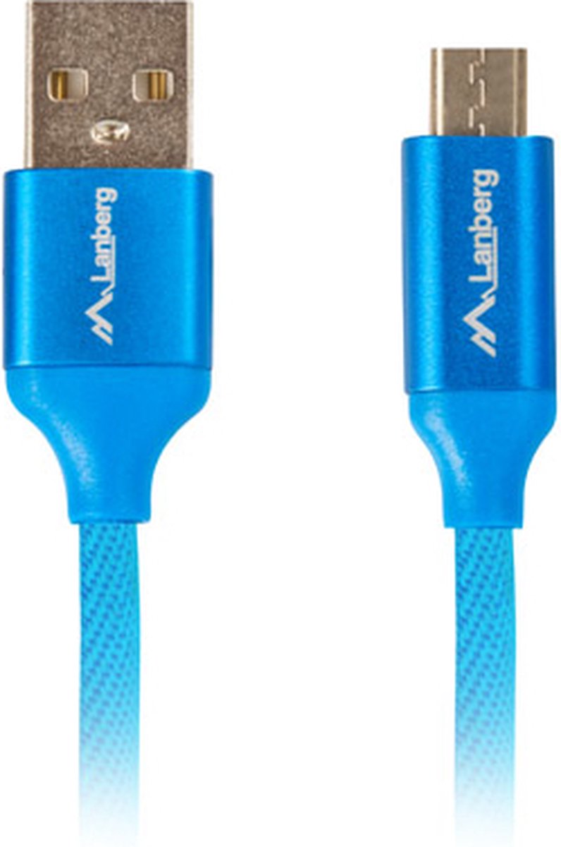 Lanberg CA-USBM-20CU-0005-BL USB-kabel USB 2.0 0,5 m USB A Micro-USB B Blauw