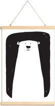 JUNIQE - Posterhanger Bear -30x45 /Wit & Zwart