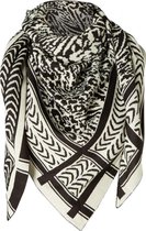 YESTA Beate Sjaal - Soft Sand/Black - maat One Size