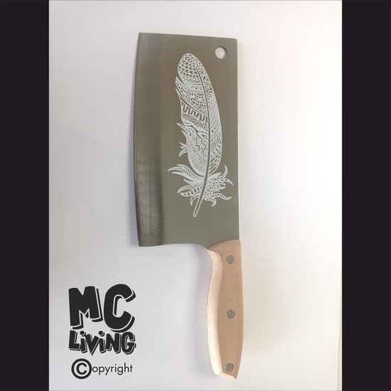 Couteau à découper avec gravure - Acier inoxydable - Ressort