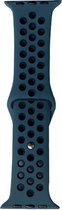 Hidzo Horlogebandje - Geschikt voor Apple Watch Series 1/2/3/4 - 42MM / 44MM - Siliconen - Blauw/Zwart