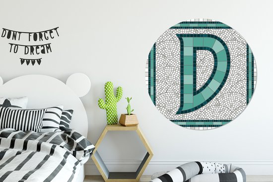 Une illustration d'un carreau avec la lettre D Assiette en plastique cercle mural ⌀ 140 cm