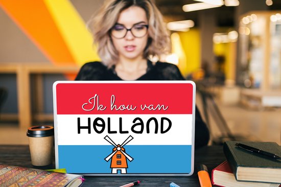 Autocollant pour ordinateur portable - 15,6 pouces - Drapeau - Moulin à vent - Nederland - 36x27,5 cm - Autocollants pour ordinateur portable - Skin pour ordinateur portable - Housse