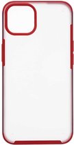 Shop4 - iPhone 13 Hoesje - Harde Back Case Mat Transparant Rood