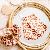 Setje scrunchie en mondkapje gold animal | Meisje