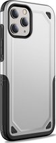 Mobigear Hoesje geschikt voor Apple iPhone 12 Telefoonhoesje Hardcase | Mobigear Slim Armor Backcover Shockproof | Schokbestendig iPhone 12 Telefoonhoesje | Anti Shock Proof - Zilver