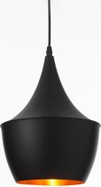 MEO Caluso Hanglamp - Modern en Klassieke interieur - Goudkleurige Binnenkant - 60 W - Zwart