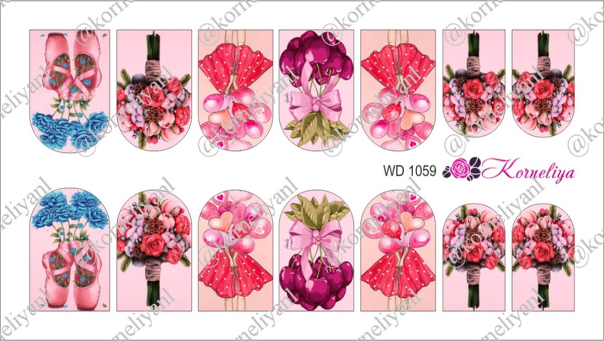 Goedkoopste Water Decal - Nail Wrap WD 1059