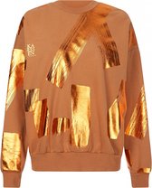 zoe karssen - dames -  trui met wilgenfolieverfprint -  karamel - l