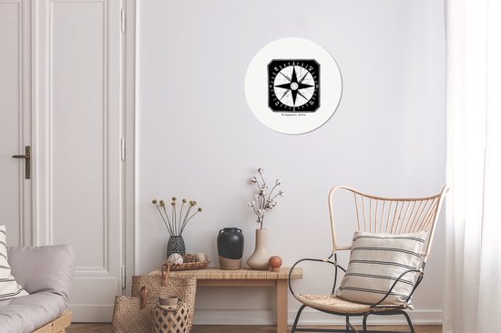 Cercle mural - Cercle mural - Boussole - Rose des vents - Vintage - Aluminium - ⌀ 30 cm - Intérieur et Extérieur