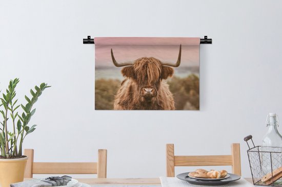 Tapisserie - Tissu mural - Vache - Highlander écossais - Animal - 60x40 cm - Tapisserie