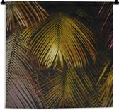 Wandkleed - Wanddoek - Jungle - Palmboom - Goud - 60x60 cm - Wandtapijt