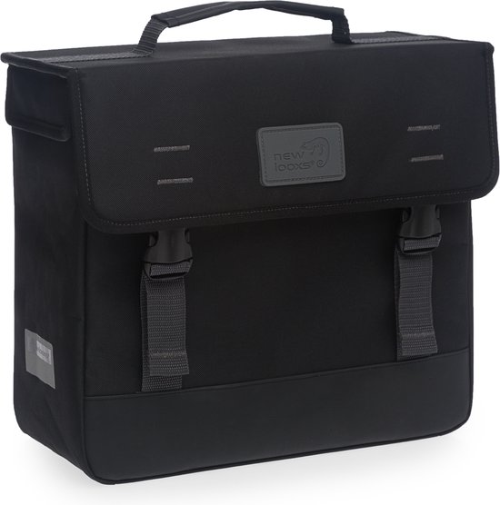 New Looxs Origin Single - Enkele Fietstas - Waterdicht Polyester - Afneembare Fietstas met Haken - 17 Liter - Zwart