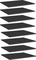 vidaXL Wandschappen 8 st 60x50x1,5 cm spaanplaat hoogglans zwart