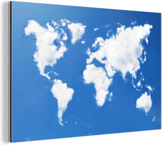 Autocollant Mural 3D - Papier Peint Photoréaliste - Nuages Blancs - Carte Du Monde B494