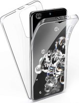 Full Cover/Body Case 360 Graden Transparant Hoesje Samsung Galaxy S20 Ultra - Gratis Screen Protector - Telefoonhoesje - Smartphonehoesje