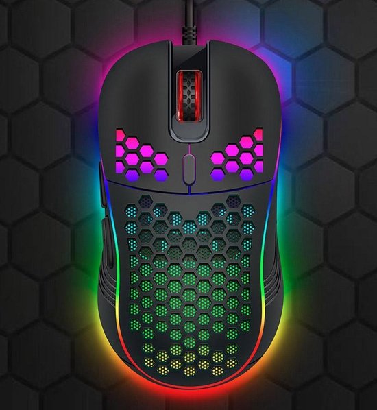 Programmeerbare muis 7200 Dpi Rgb Usb Bedrade Gaming Lichtgewicht Honingraat Shell Muis