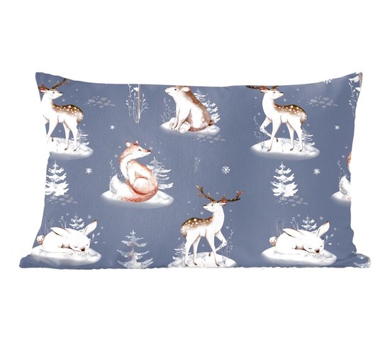 Sierkussens - Kussentjes Woonkamer - 50x30 cm - Winter - Dieren - Patronen - Kerstversiering - Kerstdecoratie voor binnen - Woonkamer