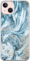iPhone 13 hoesje siliconen - Marble sea | Apple iPhone 13 case | TPU backcover transparant