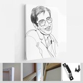 Stephen Hawking-portret in cartoonstijl. Vector illustratie. - Modern Art Canvas - Verticaal - 1585436815