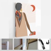 Set achtergronden voor social media platform, instagram verhalen, banner met abstracte vormen, fruit, bladeren en vrouw vorm - Modern Art Canvas - Verticaal - 1643891140