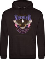 Hoodie purple mix American Soldier - Black (XS)