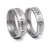 Zentana  Noorse Runen Ring - Viking Ring - Daadkracht - RVS - 8 / smal