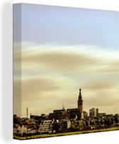Canvas Schilderij Skyline - Nijmegen - Nederland - 20x20 cm - Wanddecoratie