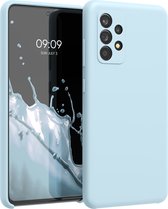 kwmobile telefoonhoesje geschikt voor Samsung Galaxy A52 / A52 5G / A52s 5G - Hoesje met siliconen coating - Smartphone case in pastelblauw