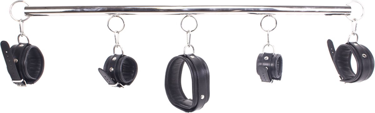 Goedkoopste Spreader Bar deluxe set - Black Leather | Kiotos Steel
