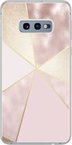 Geschikt voor Samsung Galaxy S10e hoesje - Marmer print - Roze - Goud - Chic - Siliconen Telefoonhoesje