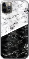 Geschikt voor iPhone 13 Pro Max hoesje - Marmer print - Chic - Collage - Siliconen Telefoonhoesje