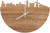 Skyline Klok Zoetermeer Eikenhout - Ø 40 cm - Woondecoratie - Wand decoratie woonkamer - WoodWideCities