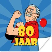 Poster Verjaardag - 80 Jaar - Man - 75x75 cm